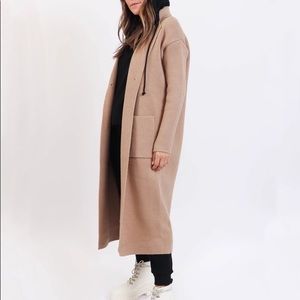 Lyla + Luxe Jimmi Knit Long Coat With Pockets - Camel
